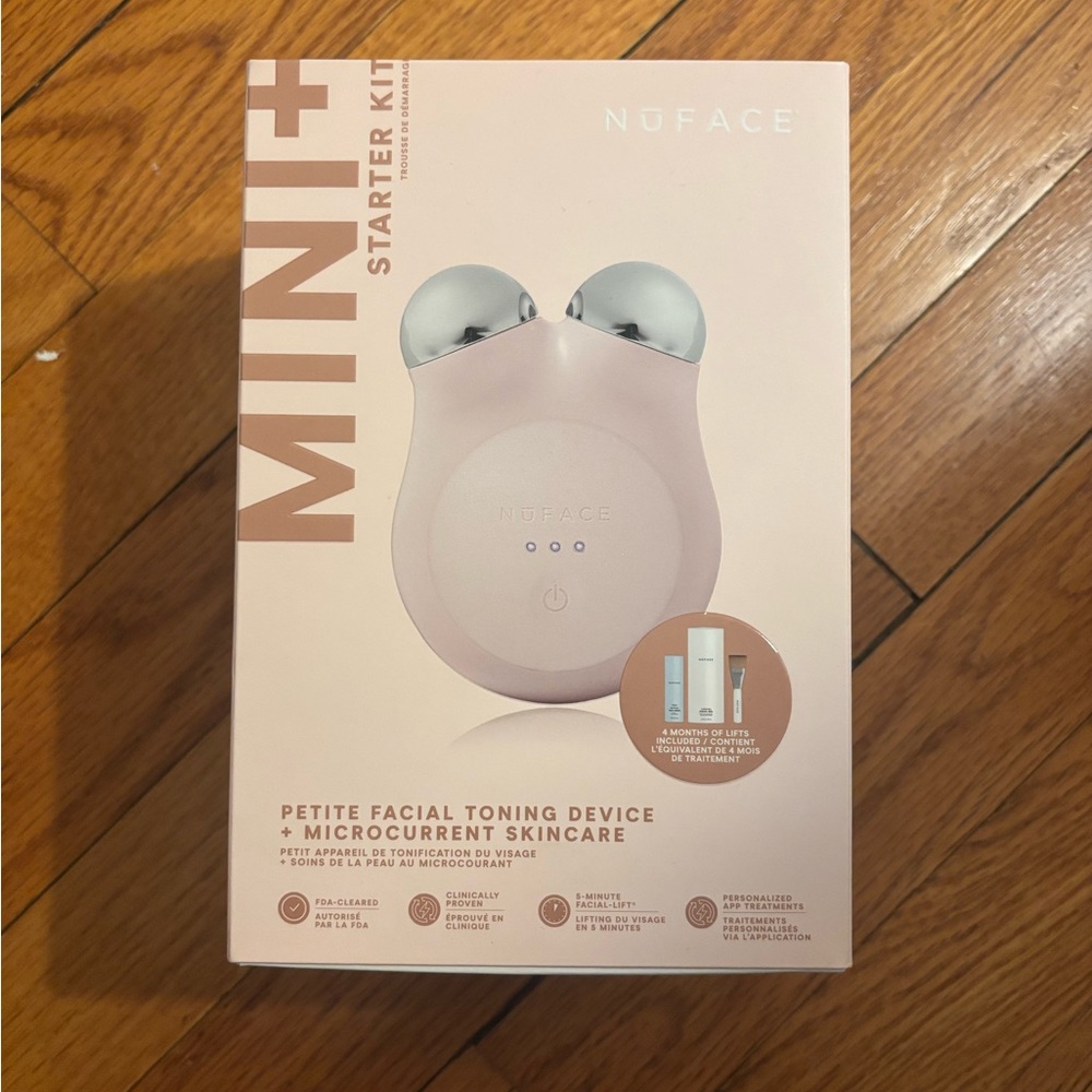 NuFace Mini+ Facial Toning Device in Light Pink and Silver